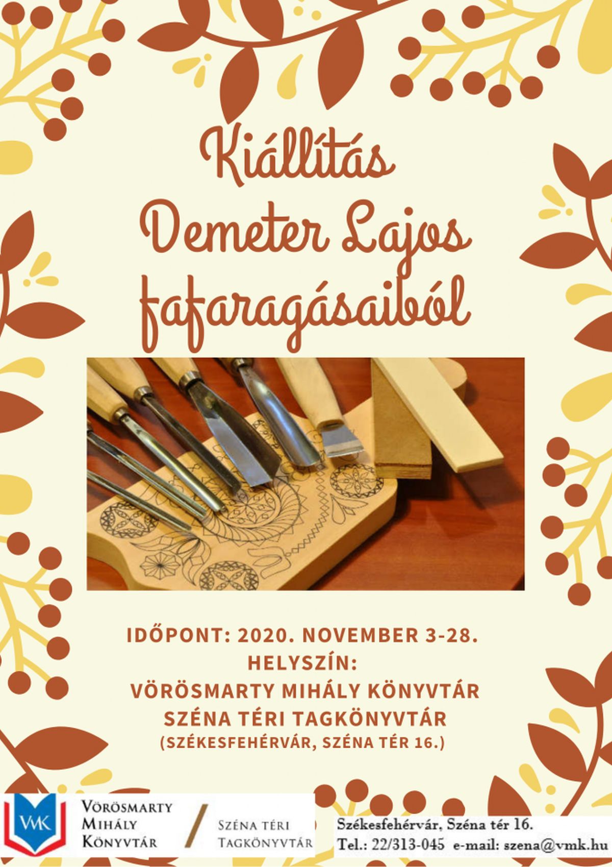 Kiállítás nyílik Demeter Lajos fafaragásaiból a Széna téri Tagkönyvtárban kedden